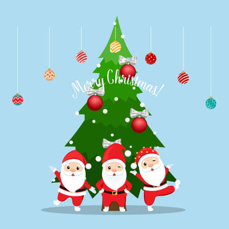 Decorated Christmas tree. Merry Christmas and Happy New Year background. Vector illustrationのイラスト素材