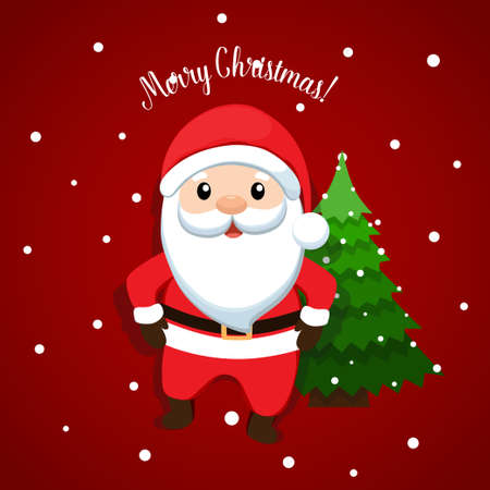 Decorated Christmas tree. Merry Christmas and Happy New Year background. Vector illustrationのイラスト素材