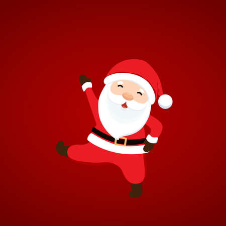 Christmas Greeting Card with Santa Claus. Vector illustrationのイラスト素材