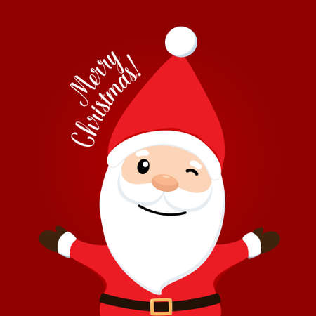 Christmas Greeting Card with Santa Claus. Vector illustrationのイラスト素材