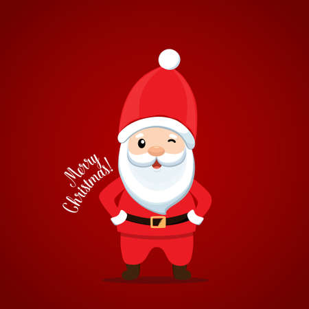 Christmas Greeting Card with Santa Claus. Vector illustrationのイラスト素材