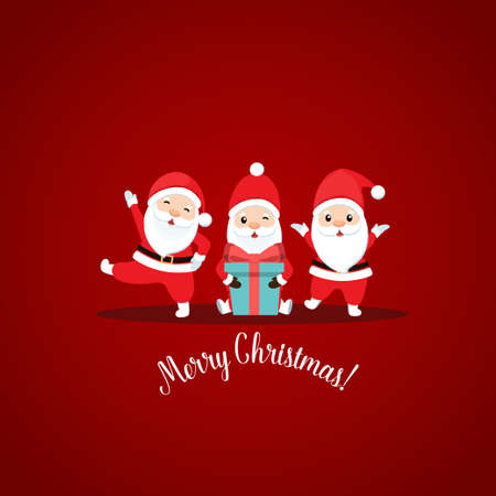 Christmas Greeting Card with Santa Claus. Vector illustrationのイラスト素材