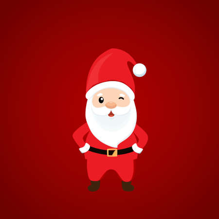 Christmas Greeting Card with Santa Claus. Vector illustrationのイラスト素材