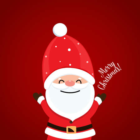 Santa Claus and Decorated Christmas tree. Merry Christmas and Happy New Year background. Vector illustrationのイラスト素材