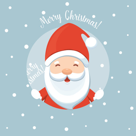 Santa Claus and Decorated Christmas tree. Merry Christmas and Happy New Year background. Vector illustrationのイラスト素材