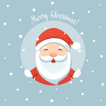 Santa Claus and Decorated Christmas tree. Merry Christmas and Happy New Year background. Vector illustrationのイラスト素材