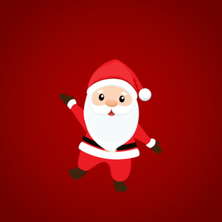 Santa Claus and Christmas tree. Merry Christmas and Happy New Year background. Vector illustrationのイラスト素材