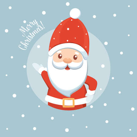 Santa Claus and Christmas tree. Merry Christmas and Happy New Year background. Vector illustrationのイラスト素材
