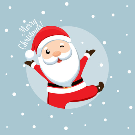 Santa Claus and Christmas tree. Merry Christmas and Happy New Year background. Vector illustrationのイラスト素材