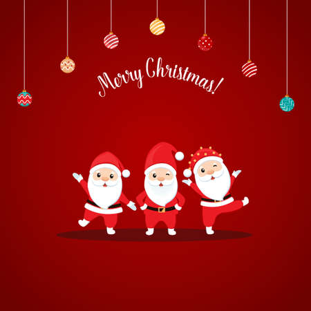 Santa Claus and Christmas tree. Merry Christmas and Happy New Year background. Vector illustrationのイラスト素材