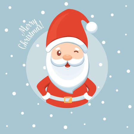 Santa Claus and Christmas tree. Merry Christmas and Happy New Year background. Vector illustrationのイラスト素材