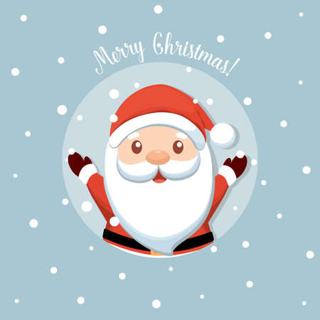 Santa Claus and Christmas tree. Merry Christmas and Happy New Year background. Vector illustrationのイラスト素材