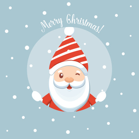 Santa Claus and Decorated Christmas tree. Merry Christmas and Happy New Year background. Vector illustrationのイラスト素材