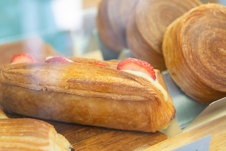 Flesh Breads for morning breakfast in bekery shop and coffeeの写真素材