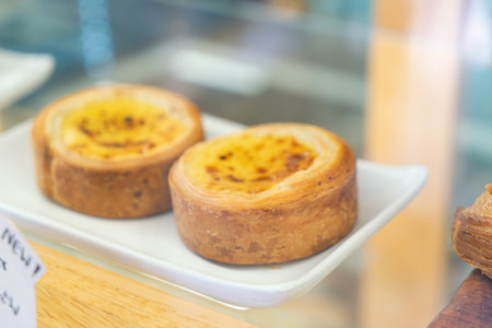 Breakfast with Fresh butter croissantsの写真素材