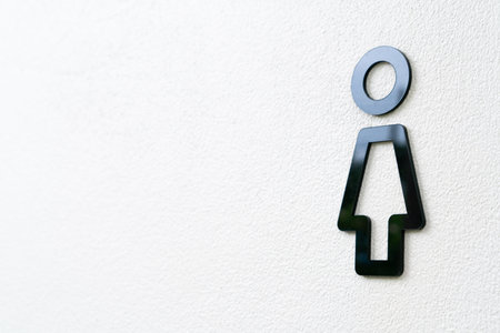 Toilet icon in the entrance to the toilet. City public toilet.の写真素材
