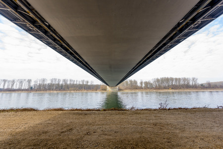 Bridge over a riverの写真素材