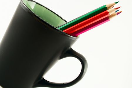  pencils in a cupの写真素材