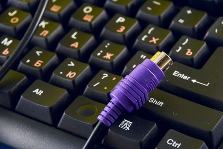 plug on the keyboardの写真素材