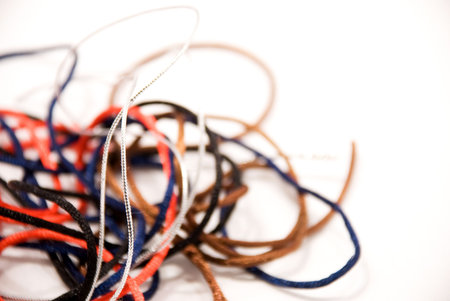 	 threads on a white backgroundの写真素材