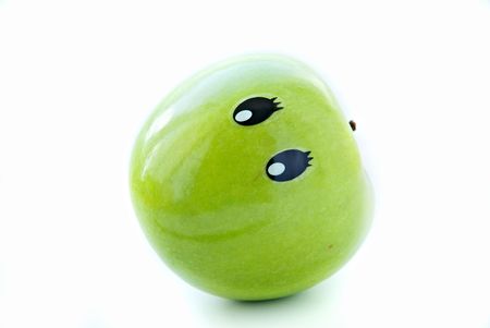 	 apple with eyes and a smileの写真素材