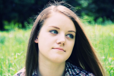 	 portrait of a young woman in nature