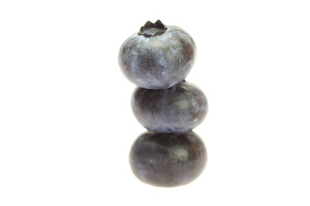blueberry tower isolated on whiteの写真素材