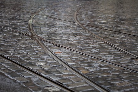 cobbles and Tramways backgroundの写真素材