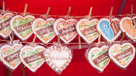 Gingerbread on clothespinの写真素材