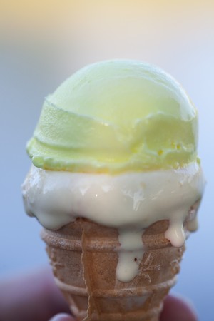 Ice cream against the skyの写真素材