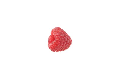 Raspberries isolated on whiteの写真素材