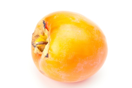 orange persimmon isolated on whiteの写真素材