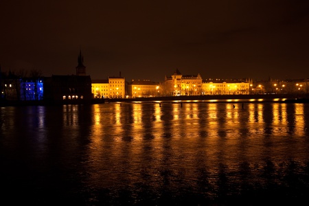 a beautiful night view of the Prague Autumnの写真素材