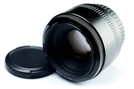 Lens isolated on whiteの写真素材