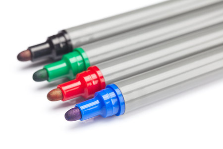 a colorful office markers isolated on white