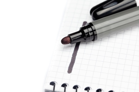 a colorful office markers isolated on whiteの写真素材