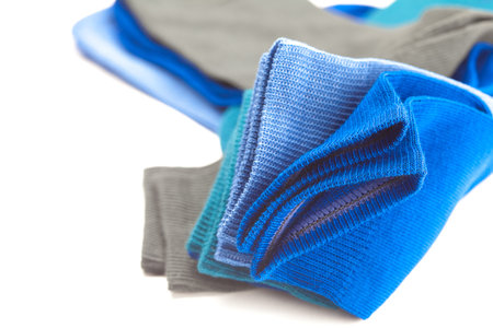 multi colored socks made of cotton isolated on white