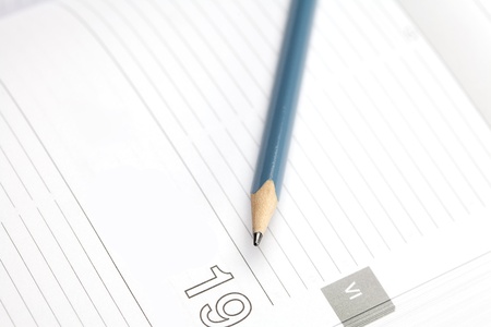 page diary and pencilの写真素材
