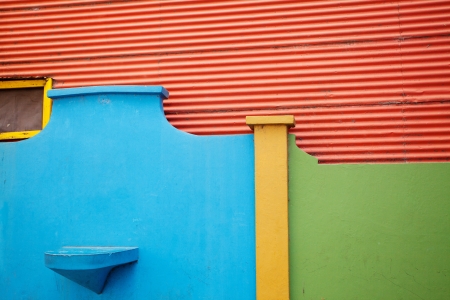 The colourful buildings of La Boca Buenos Aires Argentinaの写真素材