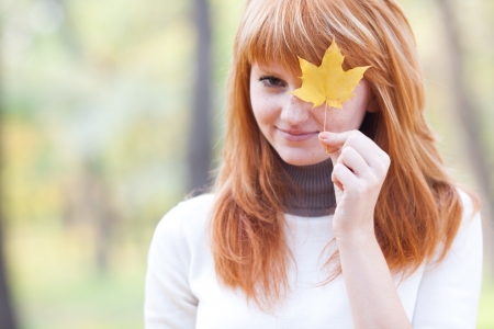 portrait of a beautiful young redhead teenager woman の写真素材