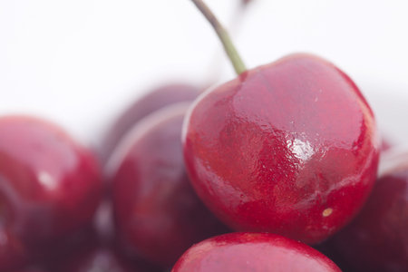 big cherries isolated on white