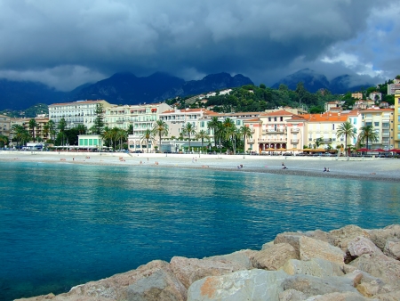Popular resort on French Riviera,Mentonの写真素材
