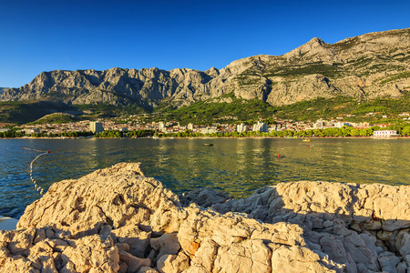 The famous Croatian riviera,Makarska,Dalmatia,Croatia,Europeの写真素材