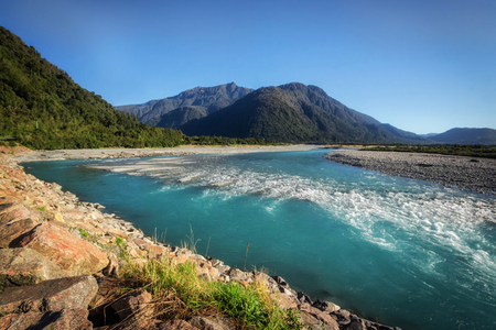 Near Franz & Fox glaciers in New Zealand in the South Island of New Zealand.の写真素材