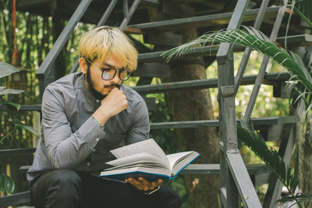 Students reading of knowledge for design Ideas concept., New project modern loft.の写真素材