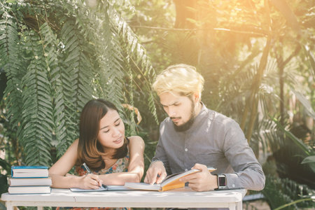 Young woman working with Computer and laptop., New project modern loft, Design Ideas Conceptの写真素材