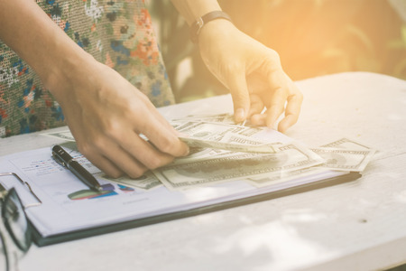 Young woman working with Computer and laptop., New project modern loft, Design Ideas Conceptの写真素材