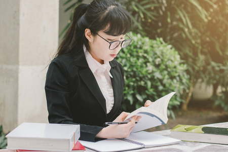 Young woman working with Computer and laptop., New project modern loft, Design Ideas Conceptの写真素材