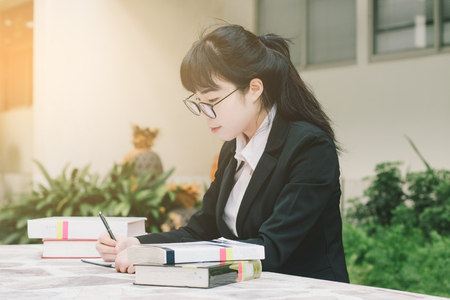 Young woman working with Computer and laptop., New project modern loft, Design Ideas Conceptの写真素材