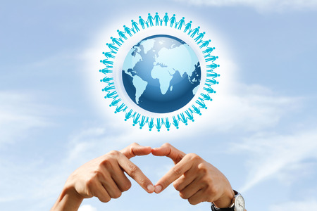 geography, population and peace concept : World Population Dayの写真素材